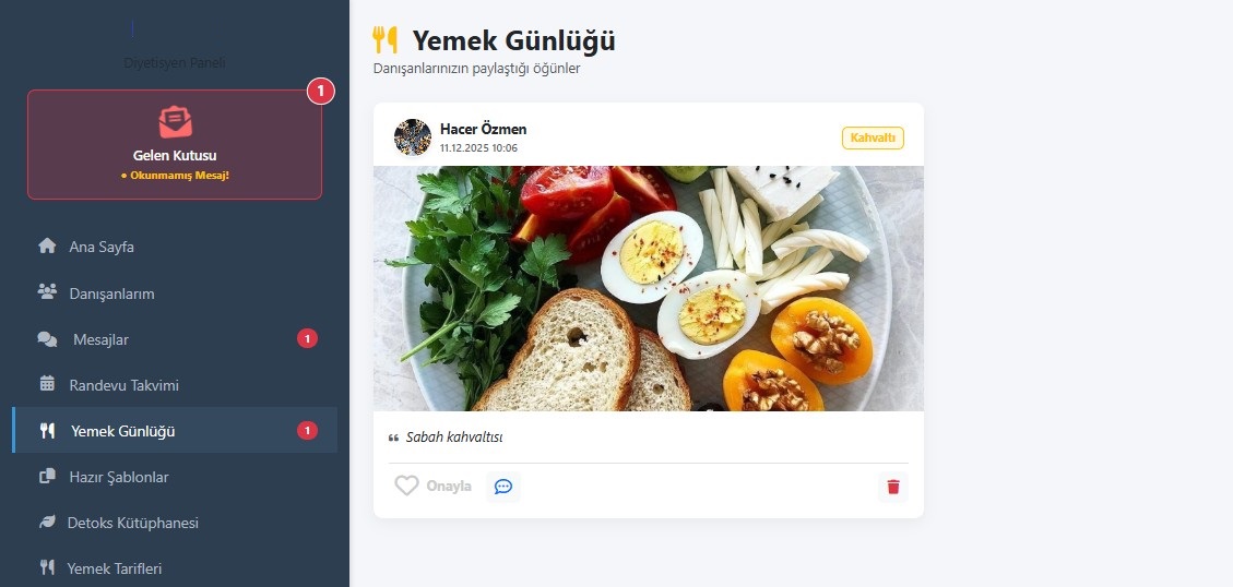 Öğün Takip ve Gelişim Raporları